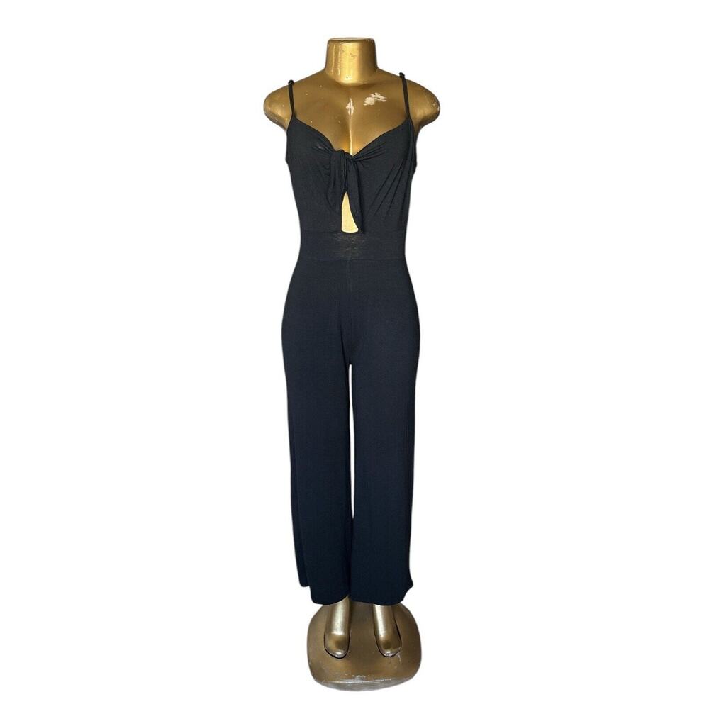Poof New York Medium Black Cutout Spaghetti Strap Jumpsuit One Piece Womens